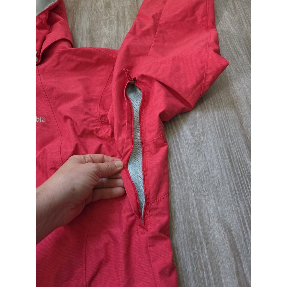 Columbia Omni-Tech Interchange Waterproof Hooded Jacket Pink Womens XL EUC - Picture 5 of 9